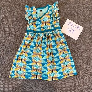 Tea Collection Vibrant Blue and Yellow Kids Dress